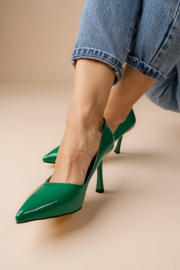 Pantofi Dama cu Toc varf ascutit Piele Eco Verde (BS8901AY2305431) 127
