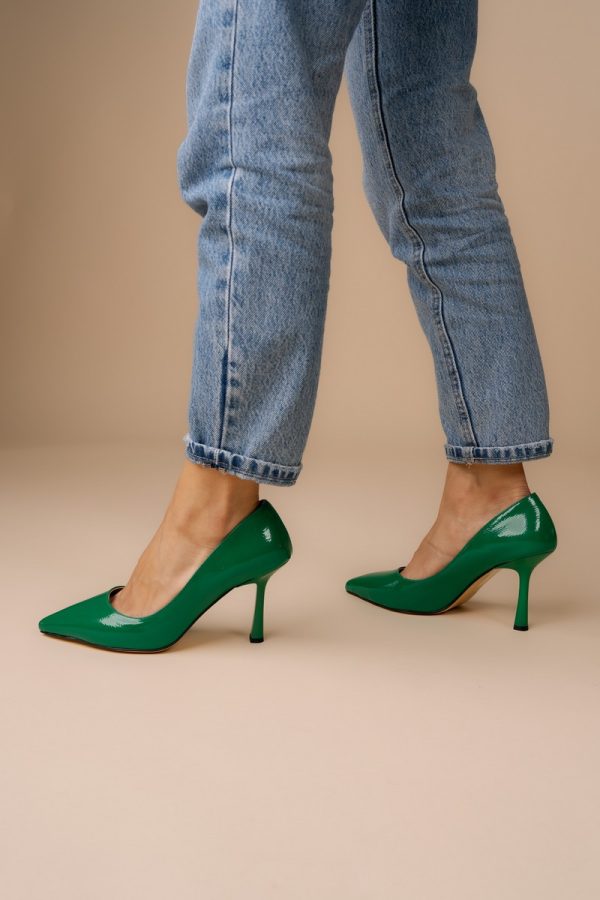 Pantofi Dama cu Toc varf ascutit Piele Eco Verde (BS8901AY2305431) 125