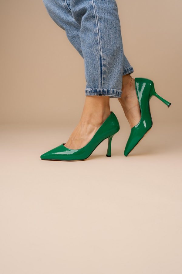 Pantofi Dama cu Toc varf ascutit Piele Eco Verde (BS8901AY2305431) 123