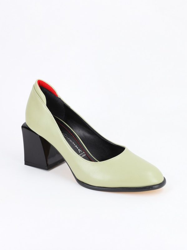 Pantofi Dama Piele Ecologica cu Toc Verde mentă- BS612PT2305402 122