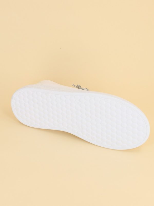 Pantofi Sport Dama Piele Ecologică Alb cu Șiret cristale Talpa Groasa - BS2736SP2305589 120