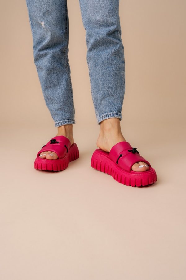 Papuci Dama talpă groasă Piele eco Fuchsia (BS611TR2305558) 121