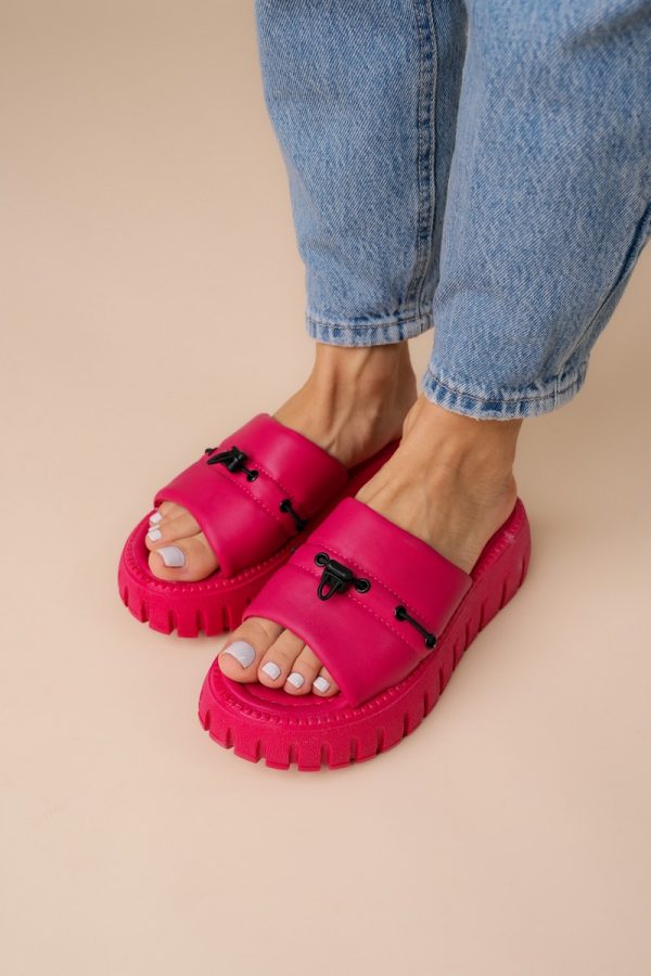 Papuci Dama talpă groasă Piele eco Fuchsia (BS611TR2305558) 119