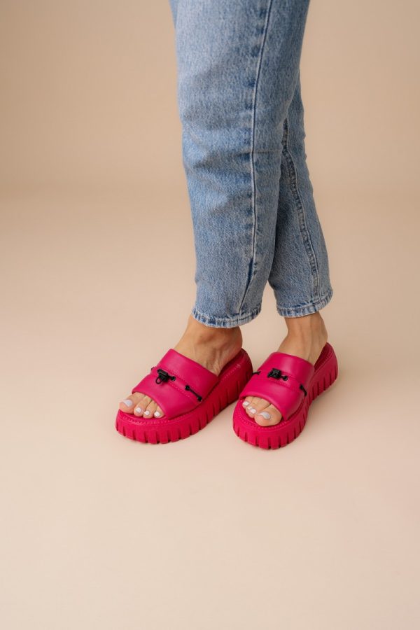 Papuci Dama talpă groasă Piele eco Fuchsia (BS611TR2305558) 123