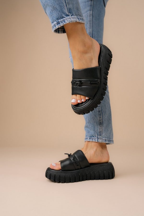 Papuci Dama talpă groasă Piele eco Negru (BS611TR2305559) 121
