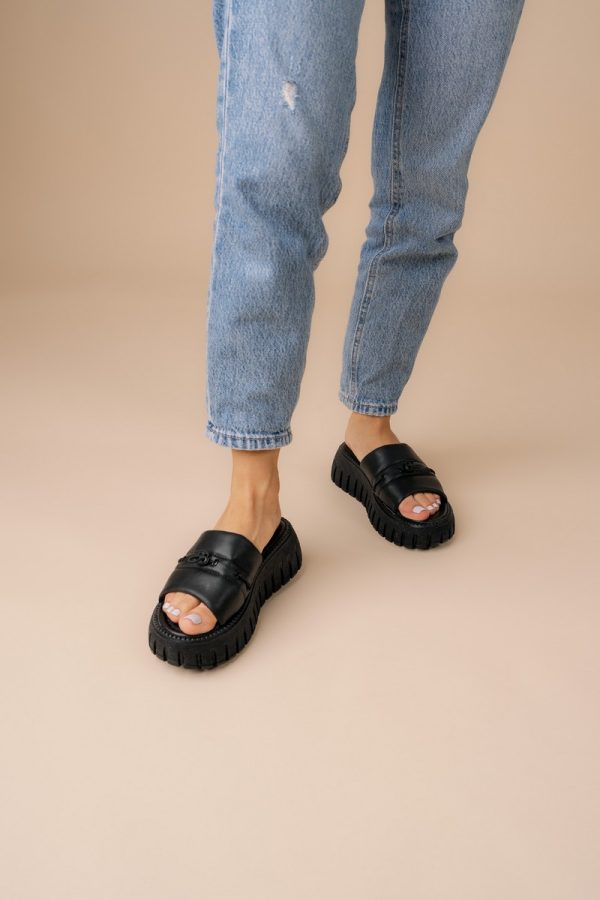 Papuci Dama talpă groasă Piele eco Negru (BS611TR2305559) 122
