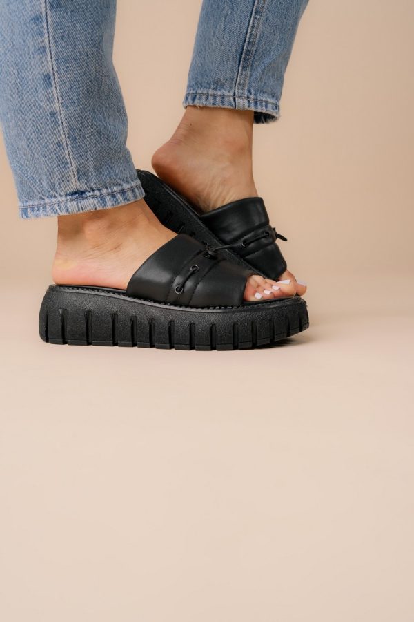 Papuci Dama talpă groasă Piele eco Negru (BS611TR2305559) 125