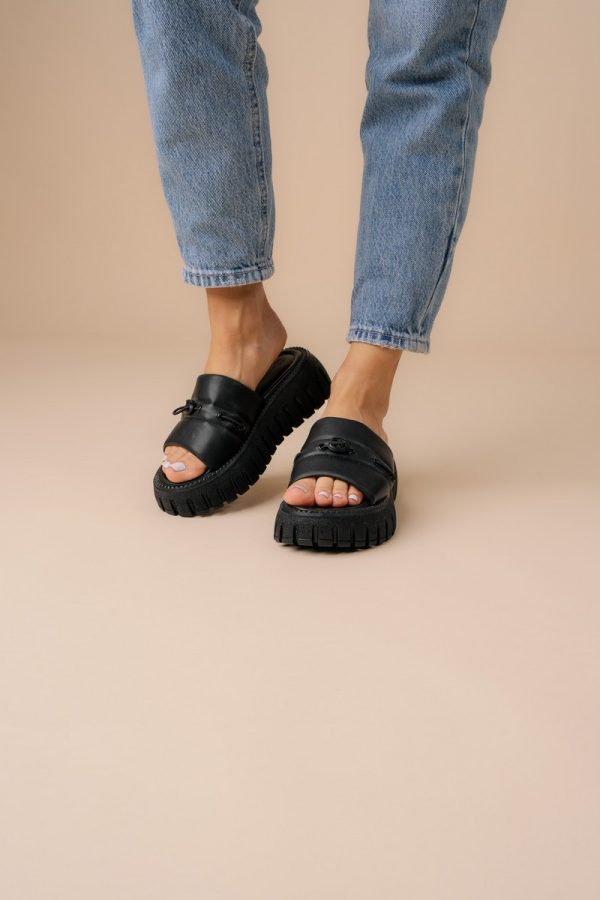 Papuci Dama talpă groasă Piele eco Negru (BS611TR2305559) 119