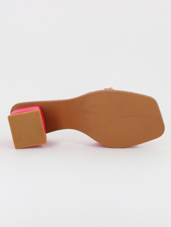 Saboti Dama cu Toc Gros Varf Drept Piele Ecologica Fuchsia (BS064TR2305563) 121