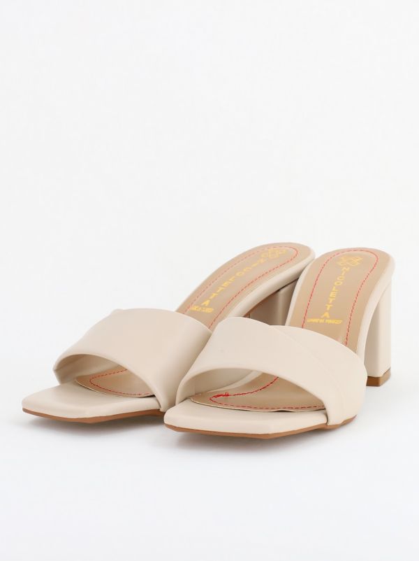 Saboti Dama toc gros Piele eco Bej (BS2055TR2305541) 127