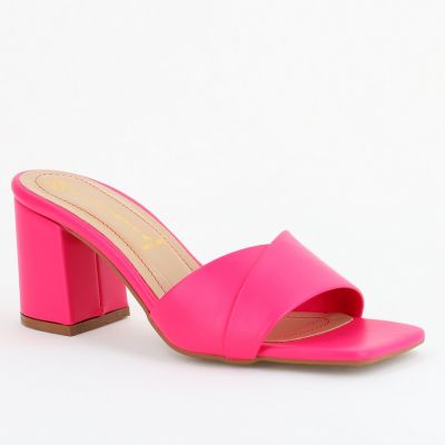 Saboti Dama toc gros Piele eco Fucsia (BS2055TR2305543)