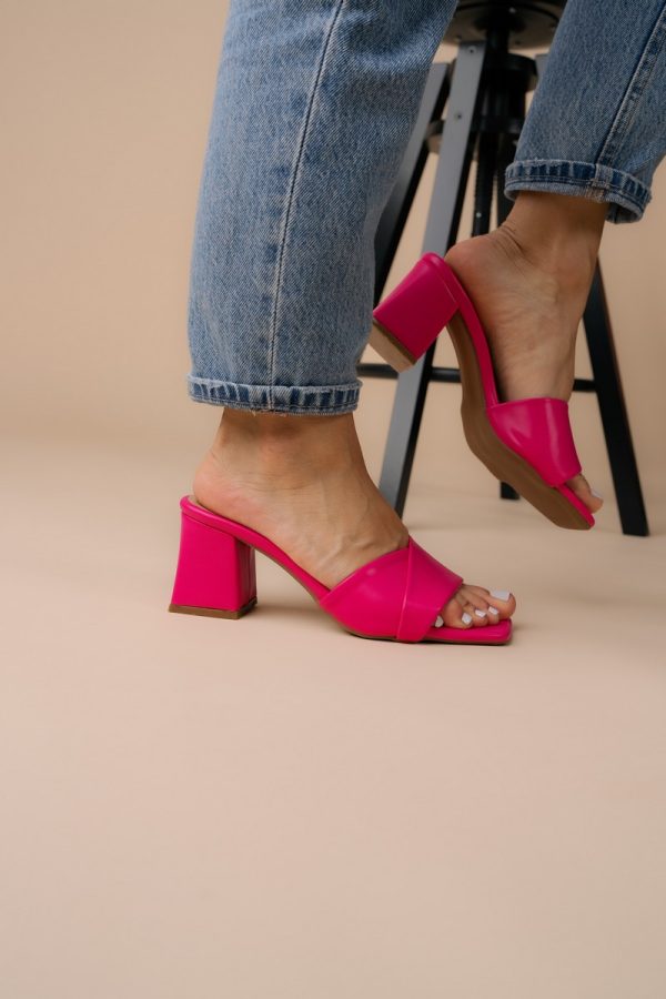 Saboti Dama toc gros Piele eco Fucsia (BS2055TR2305543) 123