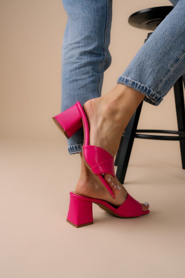 Saboti Dama toc gros Piele eco Fucsia (BS2055TR2305543) 125