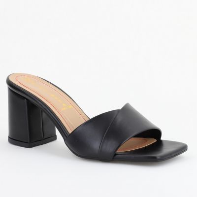 Saboti Dama toc gros Piele eco Negru (BS2055TR2305546)
