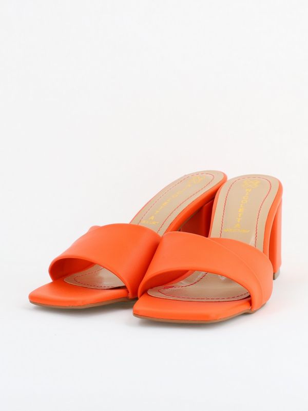 Saboti Dama toc gros Piele eco Portocaliu (BS2055TR2305544) 124