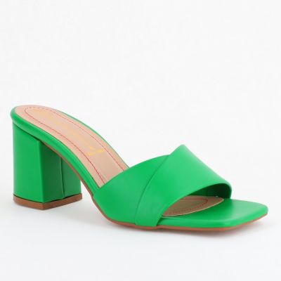 Saboti Dama toc gros Piele eco Verde (BS2055TR2305545)
