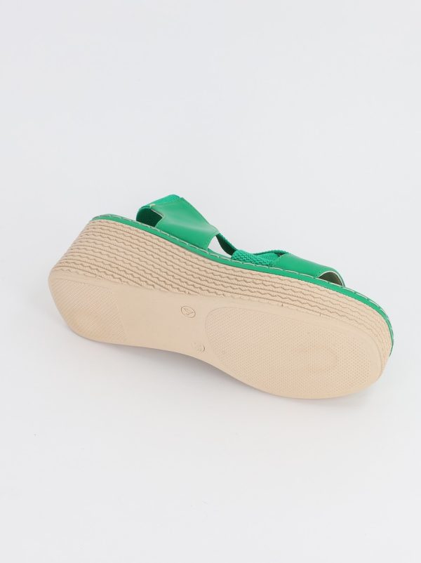 Sandale Dama cu Talpa Groasa Varf rotund Piele ecologica Verde (BS400TR2305571) 120