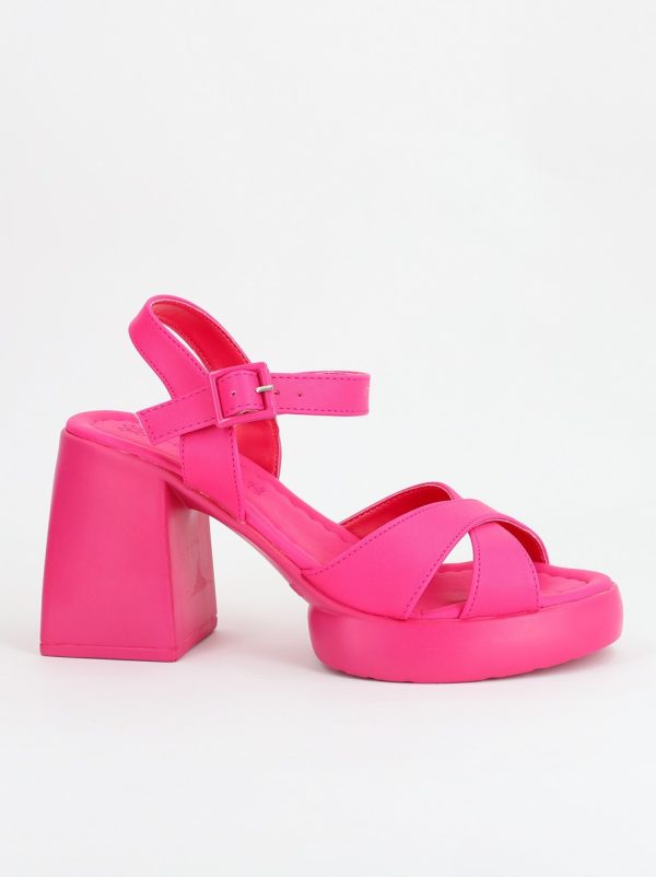 Sandale Dama cu Toc gros varf rotund Fuchsia BS630SN2305470 121