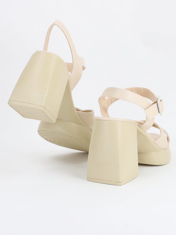 Sandale Dama cu Toc gros varf rotund Bej BS630SN2305469 121