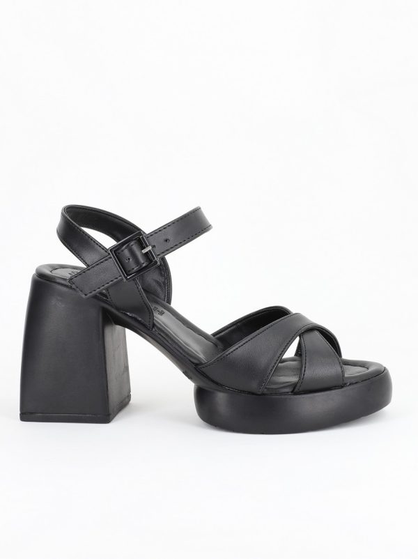 Sandale Dama cu Toc gros varf rotund Negru BS630SN2305467 119