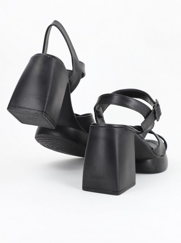 Sandale Dama cu Toc gros varf rotund Negru BS630SN2305467 121