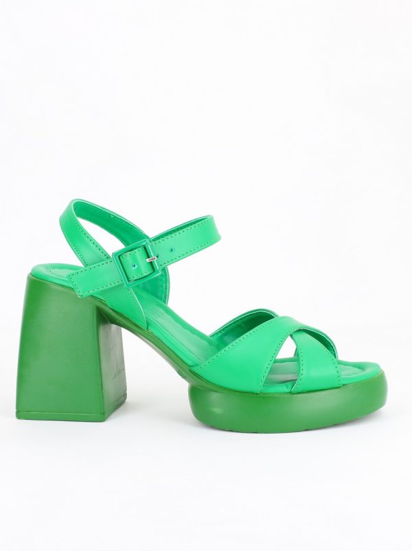Sandale Dama cu Toc gros varf rotund Verde BS630SN2305466 119