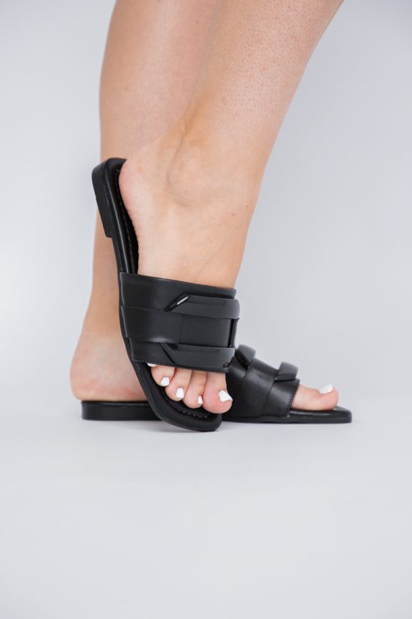 Saboti Dama Piele Ecologica cu ornamente Negru Mat BS208TR2306656 121