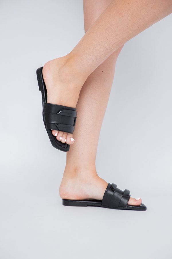 Saboti Dama Piele Ecologica cu ornamente Negru Mat BS208TR2306656 123