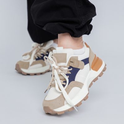 Pantofi sport dama cu sireturi bej (BS259EV2307134)
