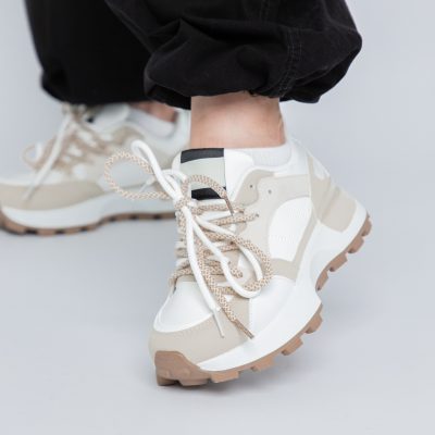 Pantofi sport dama bej cu talpa alb(BS258EV2307132)