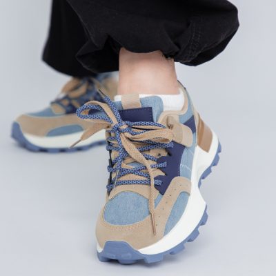 Pantofi sport dama cu sireturi albastru (BS259EV2307135)