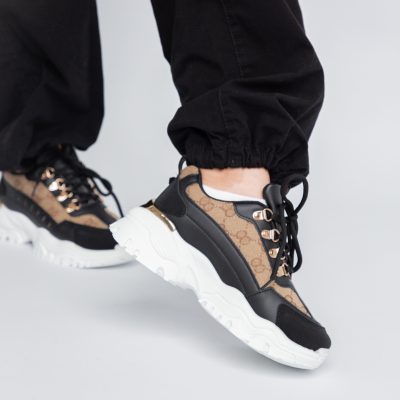 Pantofi sport dama cu elemente alb negru (BS227EV2307117)