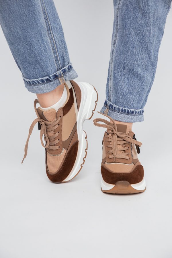 Pantofi sport dama cu elemente design cafeniu(BS212EV2307088) 119