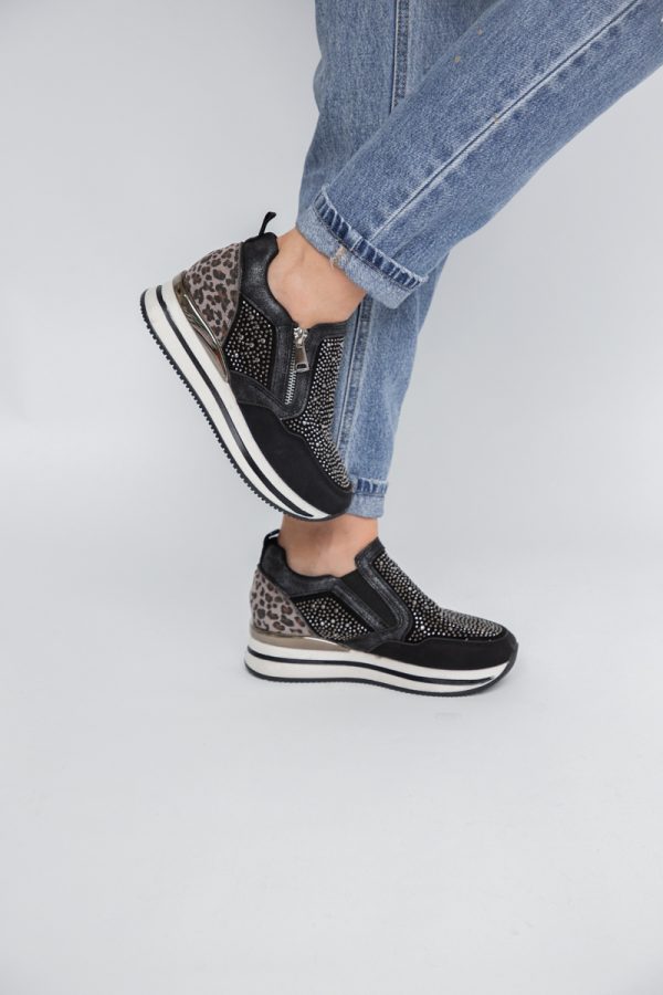Pantofi sport dama cu cristale negru (BS202EV2307075) 123