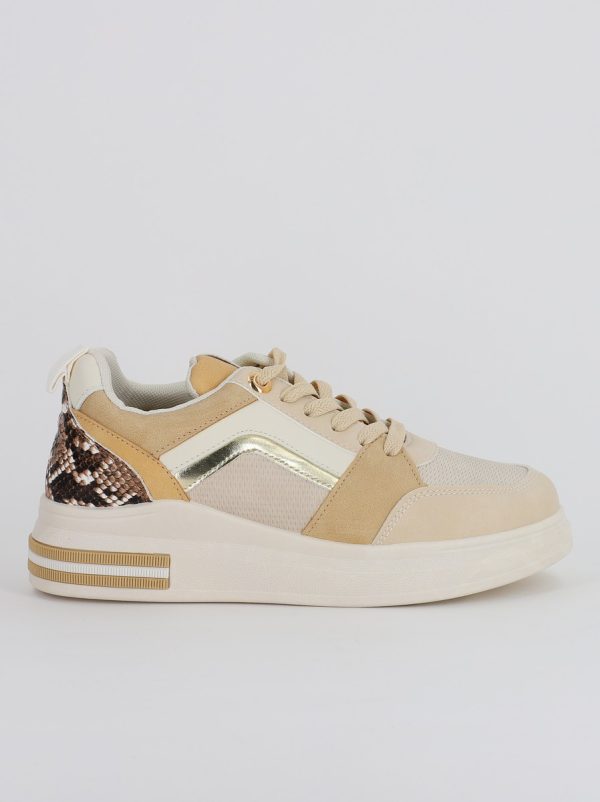 Pantofi sport dama design alb cu bej (BS209EV2307080) 122