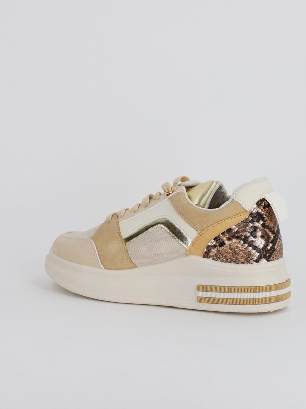 Pantofi sport dama design alb cu bej (BS209EV2307080) 124