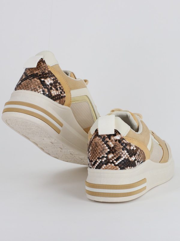 Pantofi sport dama design alb cu bej (BS209EV2307080) 120