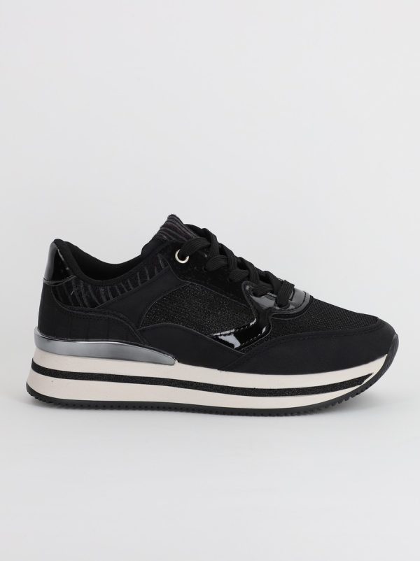 Pantofi sport dama cu elemete negru cu argintiu (BS203EV2307078) 120