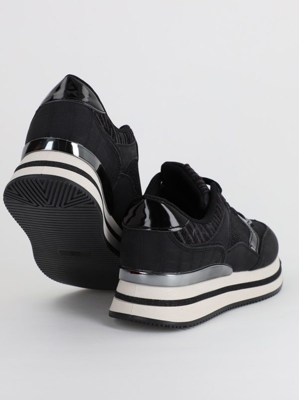 Pantofi sport dama cu elemete negru cu argintiu (BS203EV2307078) 119