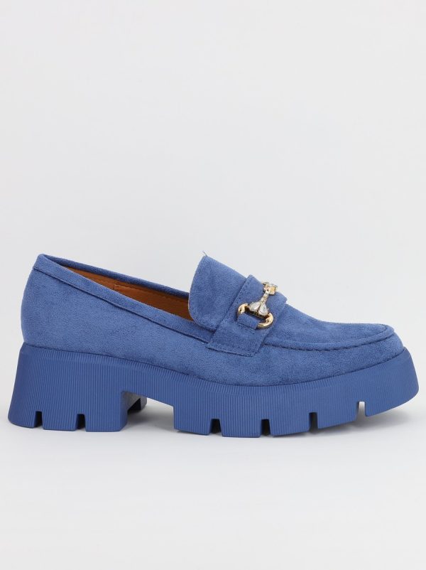 Mocasini Dama tapla groasa cu pietricele Albastru (BS1708G2307046) 120