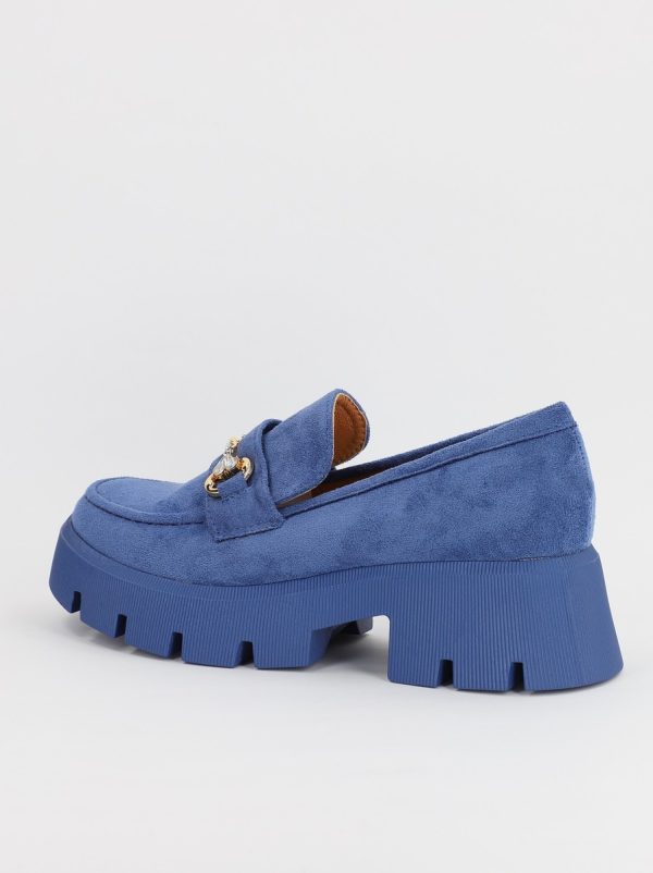 Mocasini Dama tapla groasa cu pietricele Albastru (BS1708G2307046) 121