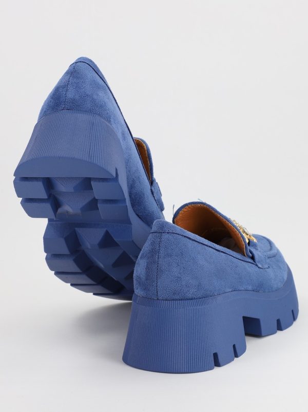 Mocasini Dama tapla groasa cu pietricele Albastru (BS1708G2307046) 119