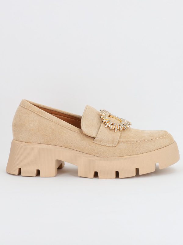 Mocasini Dama tapla groasa cu pietricele Bej (BS1709G2307032) 120