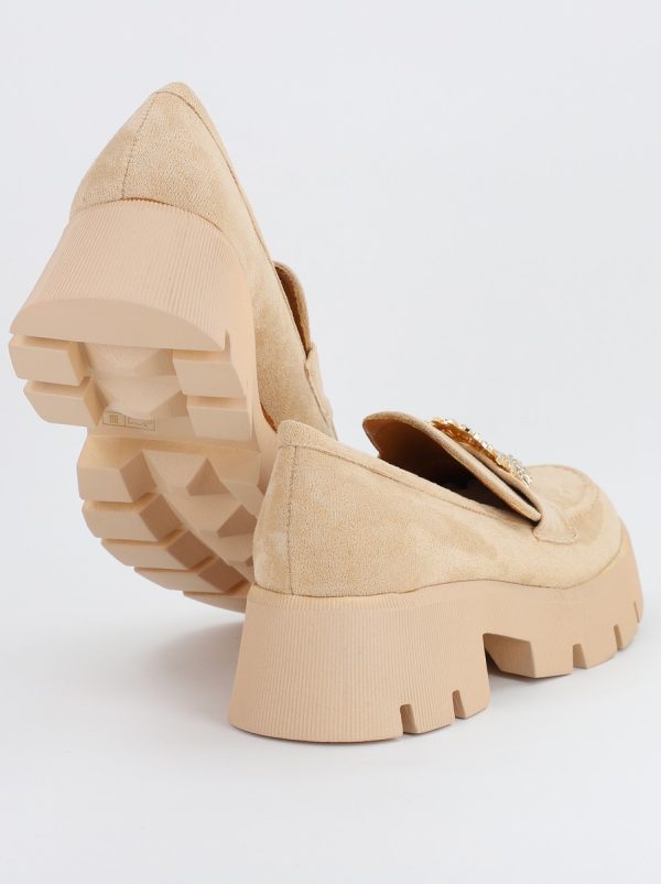Mocasini Dama tapla groasa cu pietricele Bej (BS1709G2307032) 119