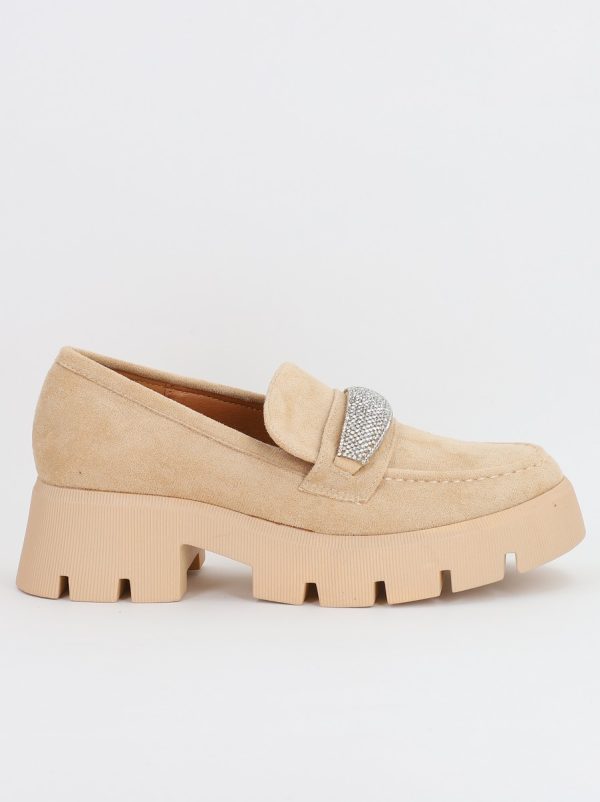 Mocasini Dama tapla groasa cu pietricele bej (BS1710G2307040) 123