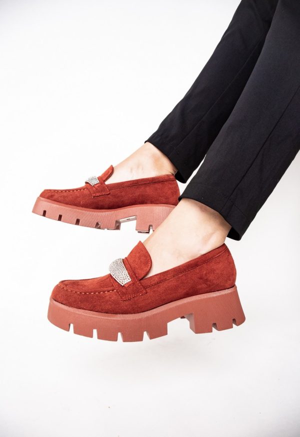 Mocasini Dama tapla groasa cu pietricele Portocaliu (BS1710G2307037) 119