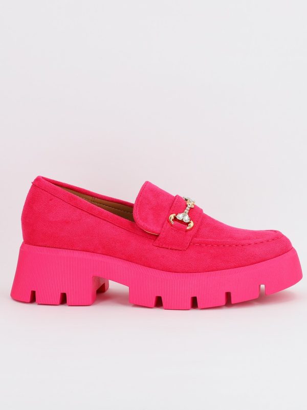 Mocasini Dama tapla groasa cu pietricele Fuchsia (BS1708G2307044) 121