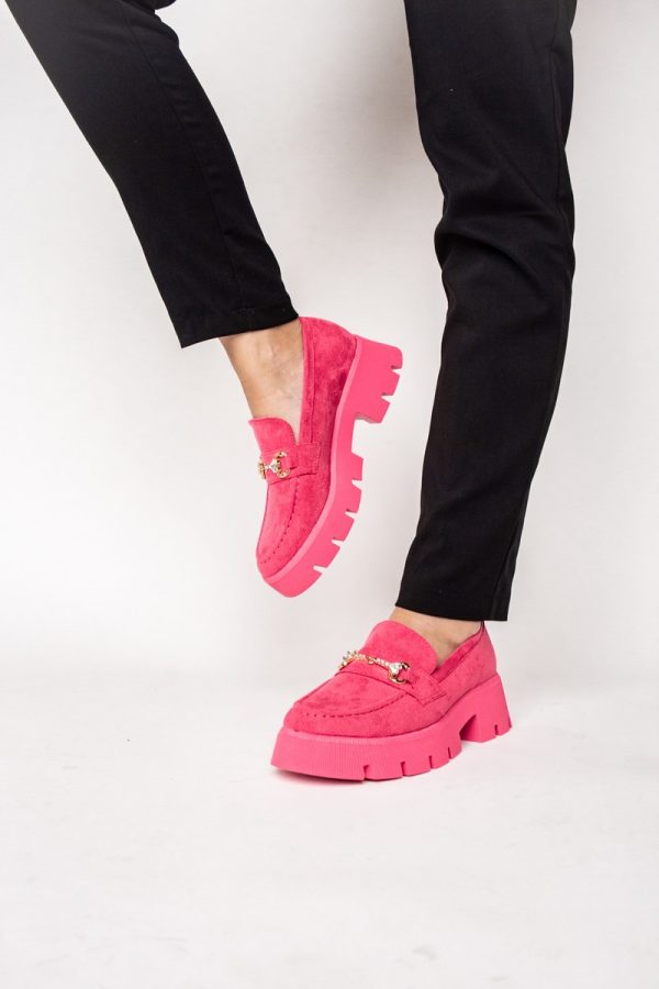 Mocasini Dama tapla groasa cu pietricele Fuchsia (BS1708G2307044) 120