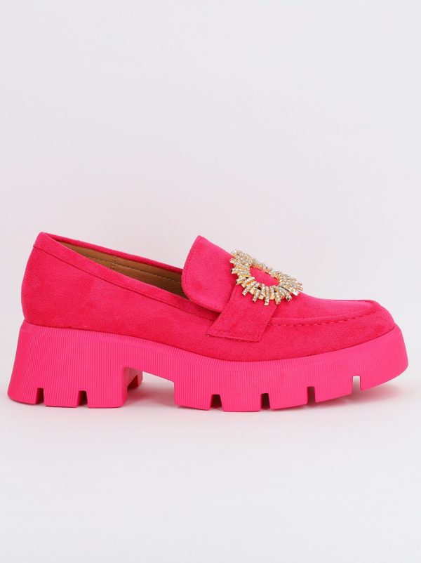 Mocasini Dama tapla groasa cu pietricele Fuchsia (BS1709G2307033) 120