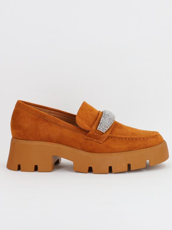 Mocasini Dama tapla groasa cu pietricele Camel (BS1710G2307039) 122